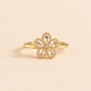Anillo Flor Rosalie Dorado