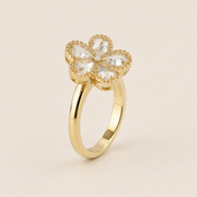 Anillo Flor Rosalie Dorado