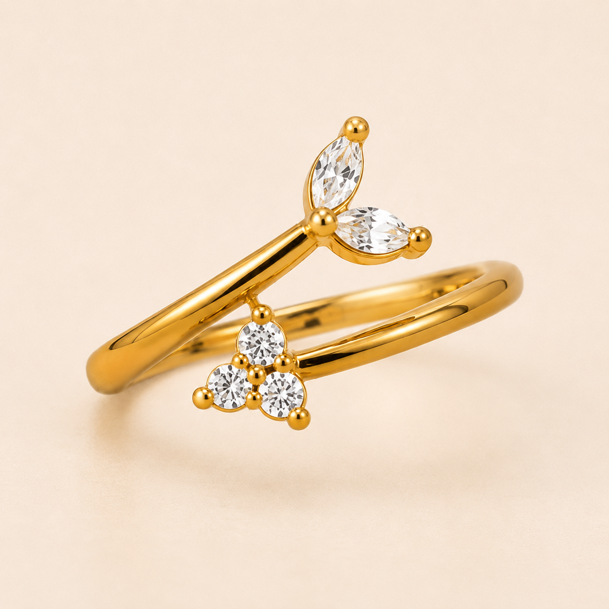 Anillo Sirena Naia Hadorelle en chapa de oro