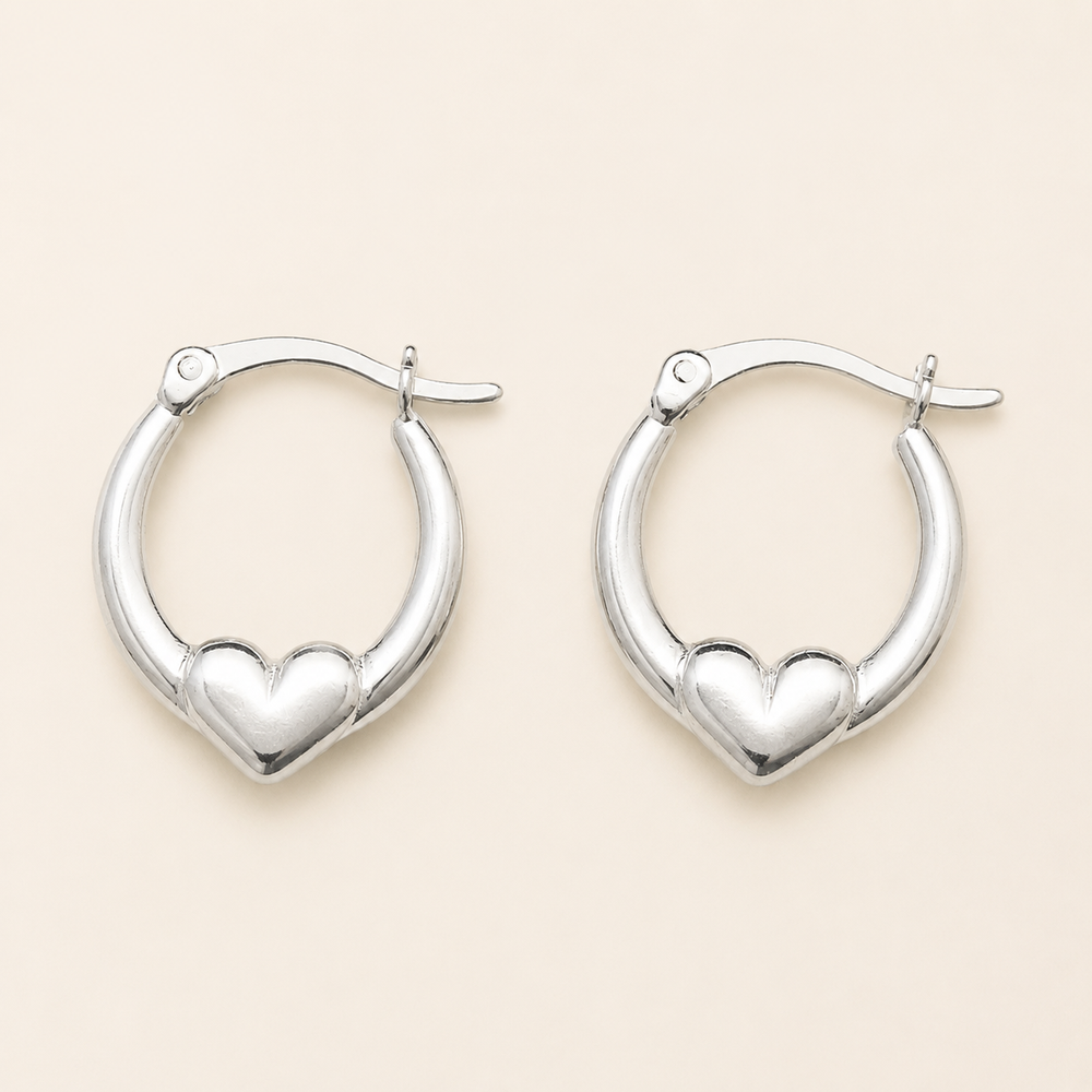 Aretes Amélie Aro Corazón Plata .925