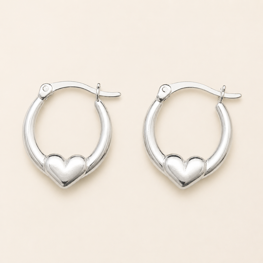 Aretes Amélie Aro Corazón Plata .925