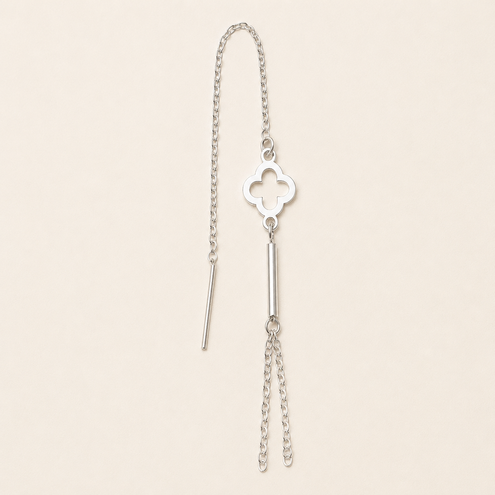 Aretes Clarisse Trébol Pasante Plata .925