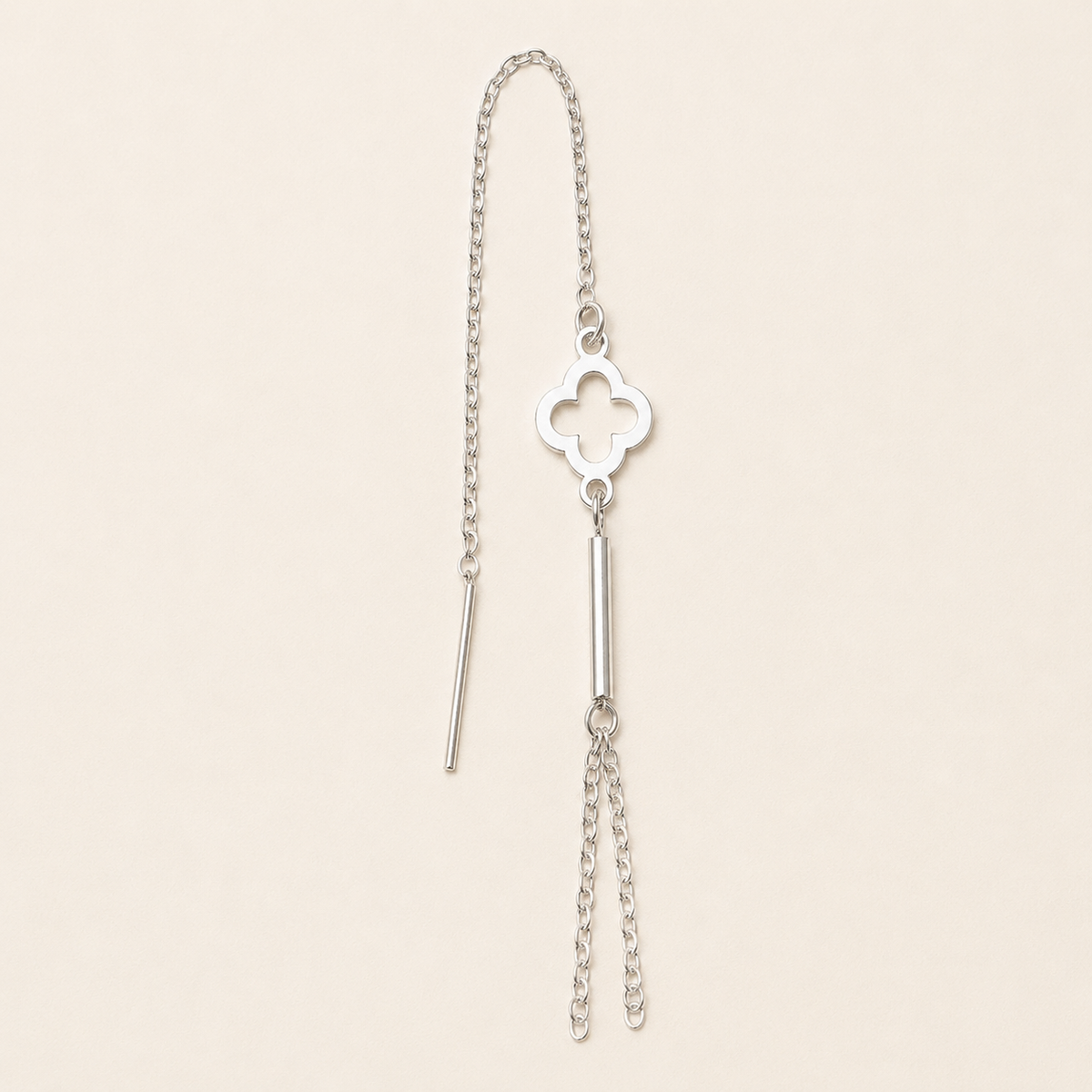 Aretes Clarisse Trébol Pasante Plata .925