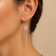 Aretes Clarisse Trébol Pasante Plata .925