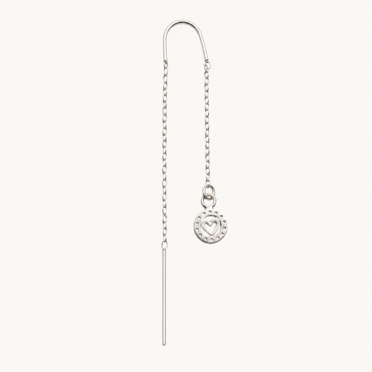 Aretes Coralie Medallón Corazón Plata .925