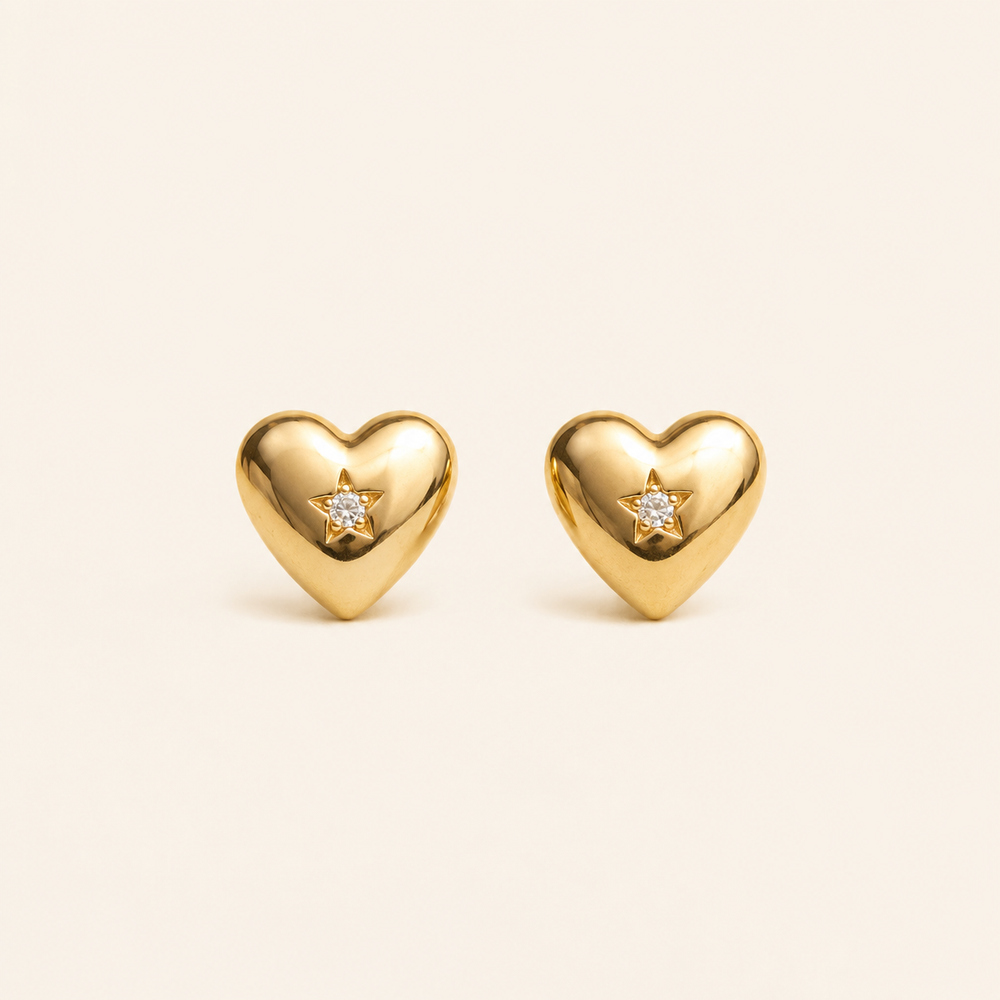Aretes Corazón Étoile Dorados