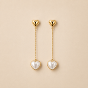 Aretes Doble Corazón Lisette Dorados