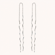 Aretes Elvire Pasantes Ondulados Plata .925