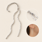 Aretes Elvire Pasantes Ondulados Plata .925