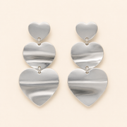 Aretes Elysiane Trío de Corazones Plata .925