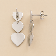 Aretes Elysiane Trío de Corazones Plata .925