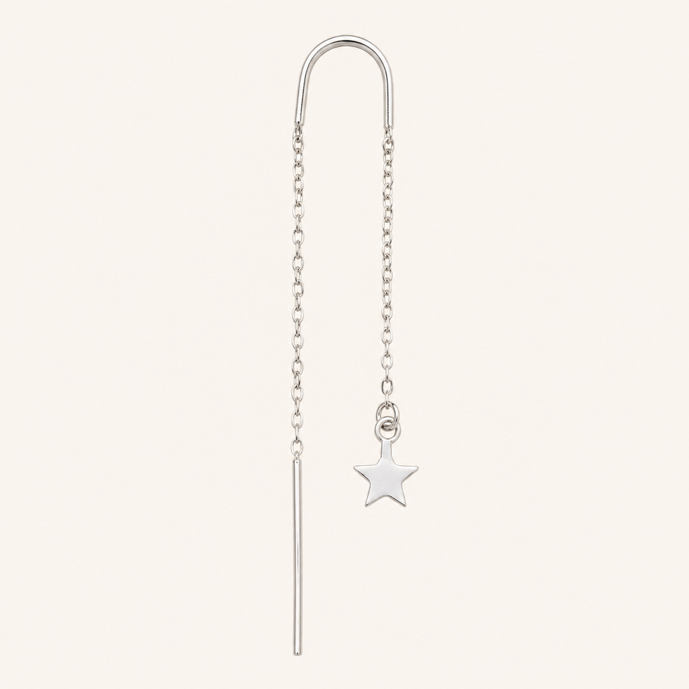 Aretes Estrelle Doble Caída Plata .925