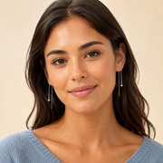 Aretes Estrelle Doble Caída Plata .925