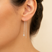 Aretes Estrelle Doble Caída Plata .925