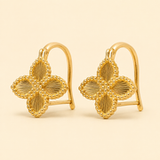 Aretes Evania Trébol Dorados Chapa de Oro