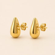 Aretes Gota Luma Dorados Hadorelle look editorial