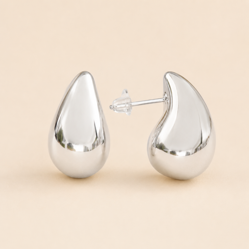 Aretes Gota Selene Plateados
