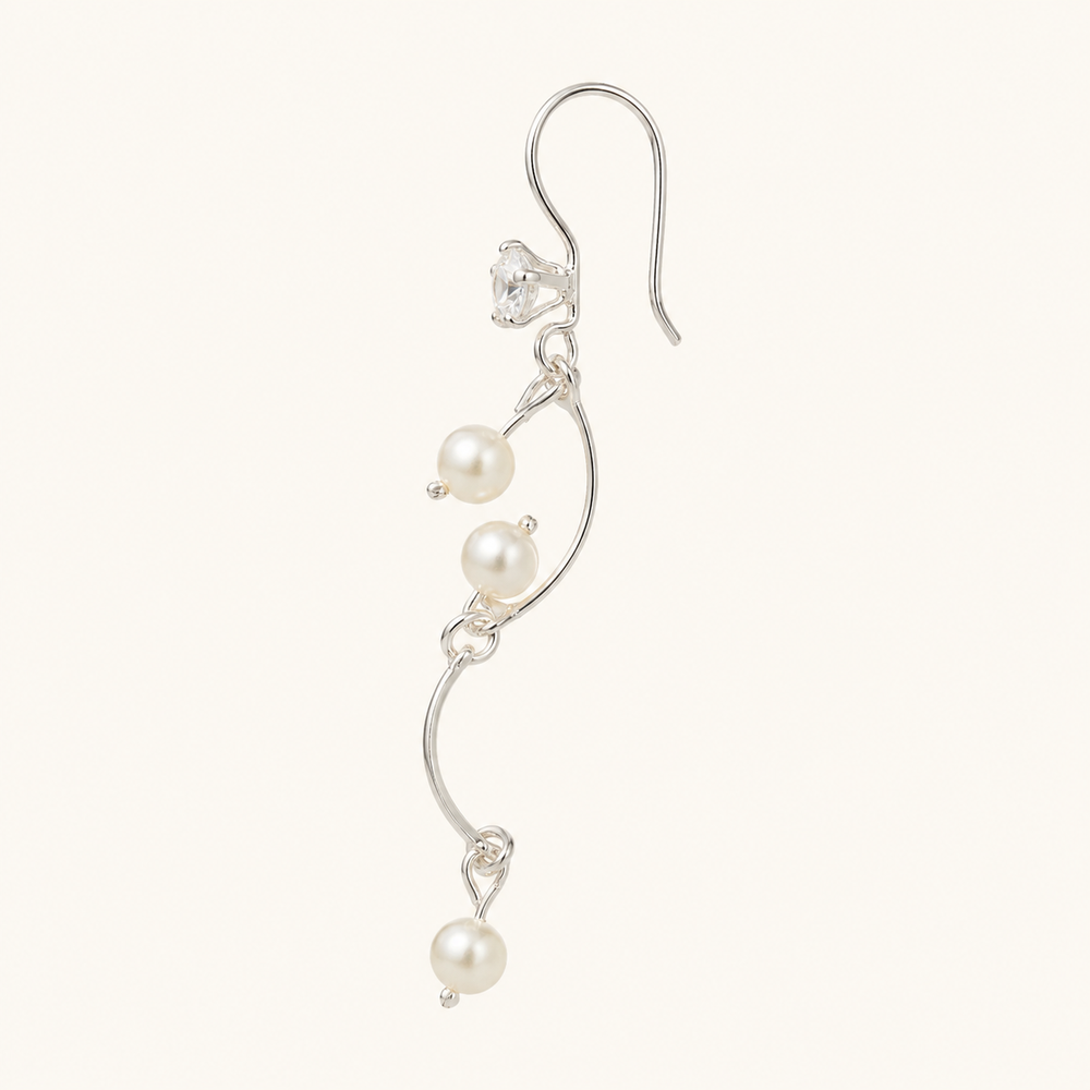 Aretes Lysenne Cascada de Perlas Plata .925