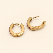 Aretes Noélie Cristal Rosa Acero Dorado