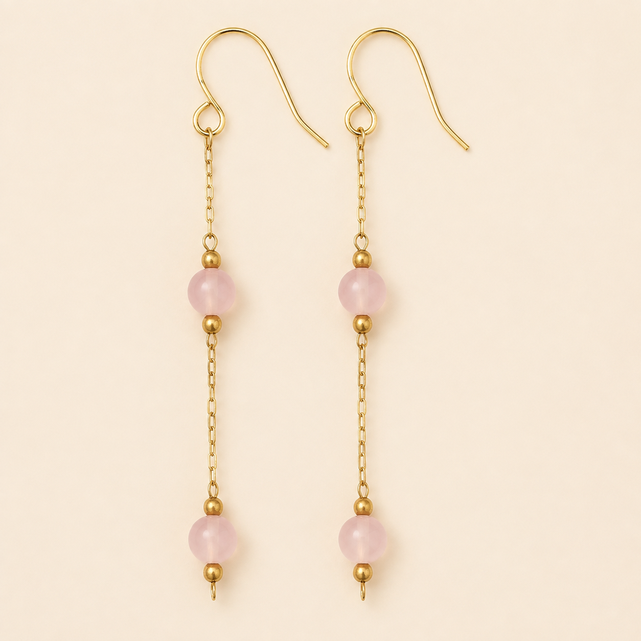 Aretes Rosélia Rosa Dorado