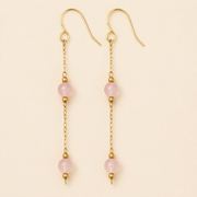 Aretes Rosélia Rosa Dorado