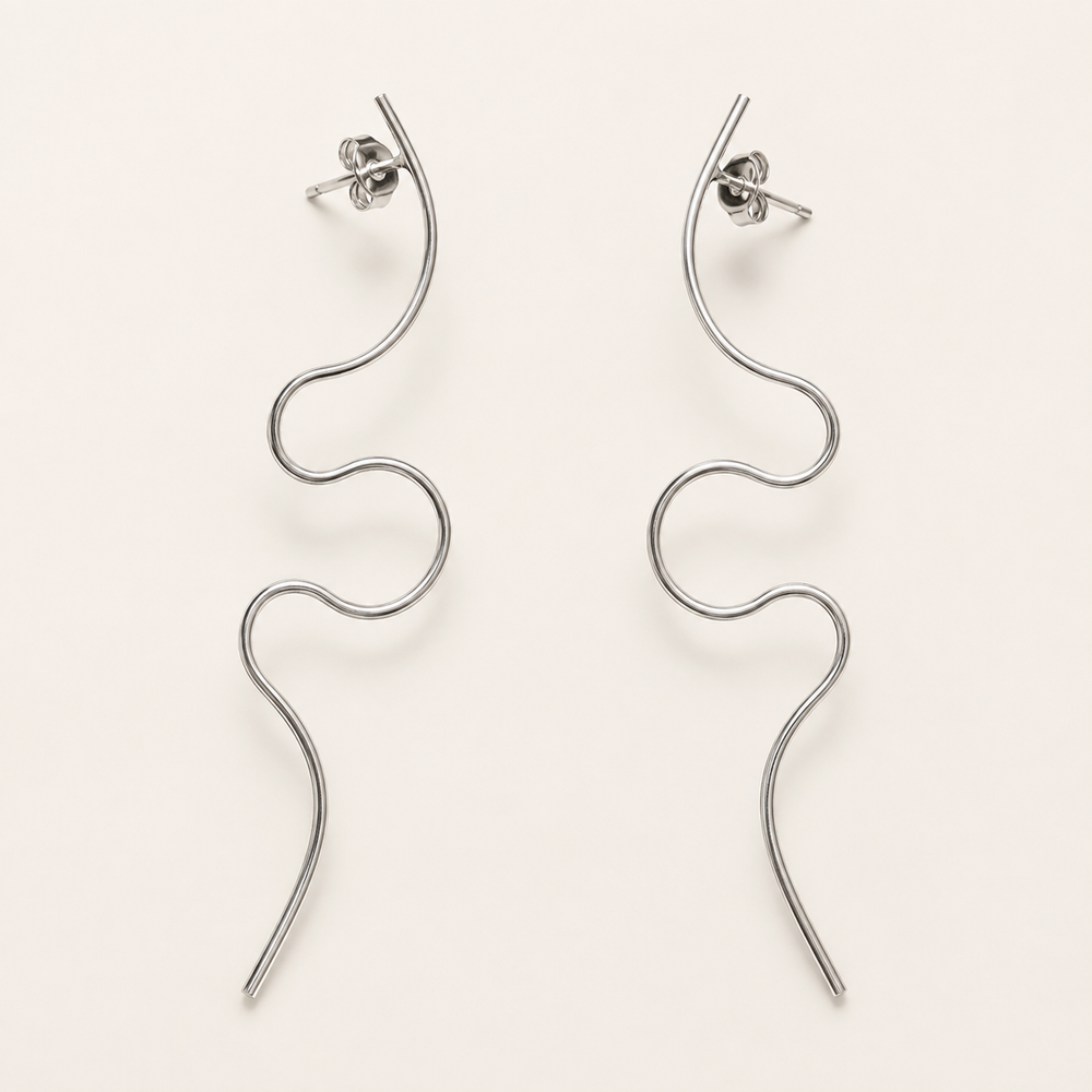 Aretes Séliane Ondulados Plata .925