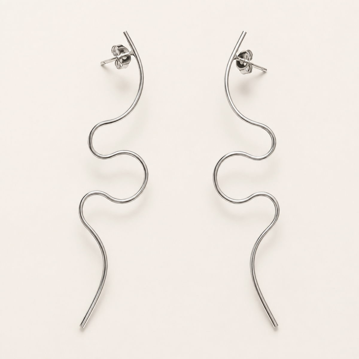 Aretes Séliane Ondulados Plata .925