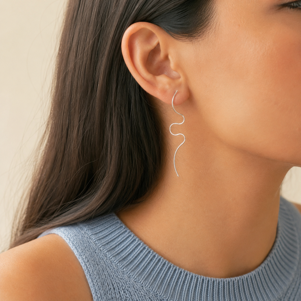 Aretes Séliane Ondulados Plata .925