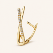 Aretes Véliane Gota Cruzada Chapa de Oro
