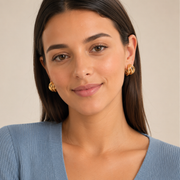 Arracadas Sienna Alambre Dorado Hadorelle modelado