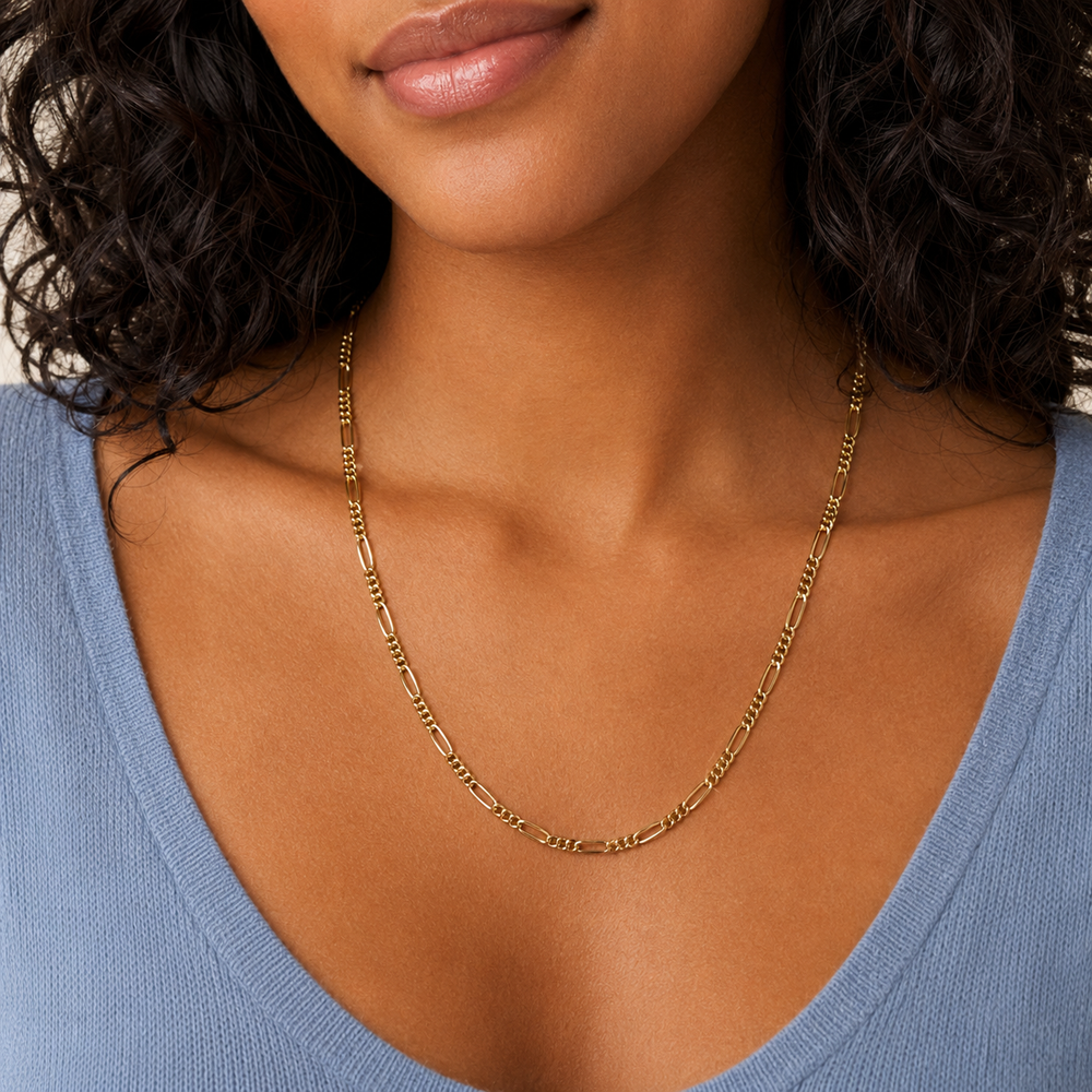 Collar Apolline Fígaro Chapa de Oro 14K