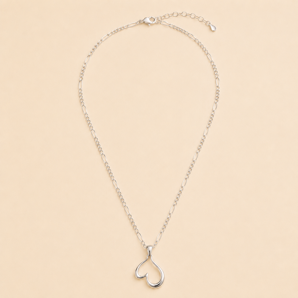 Collar Caelia Corazón Lazo Plata .925