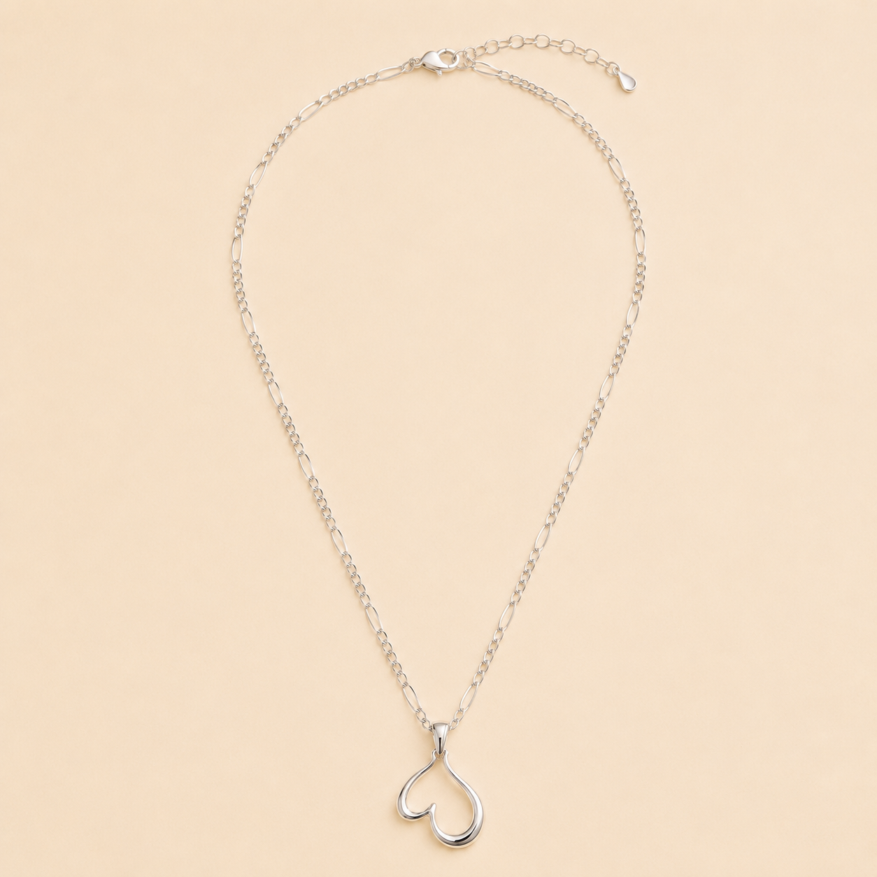Collar Caelia Corazón Lazo Plata .925