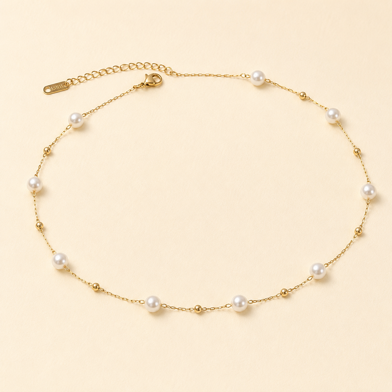 Collar Celestine Perlas Doradas