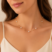 Collar Celestine Perlas Doradas
