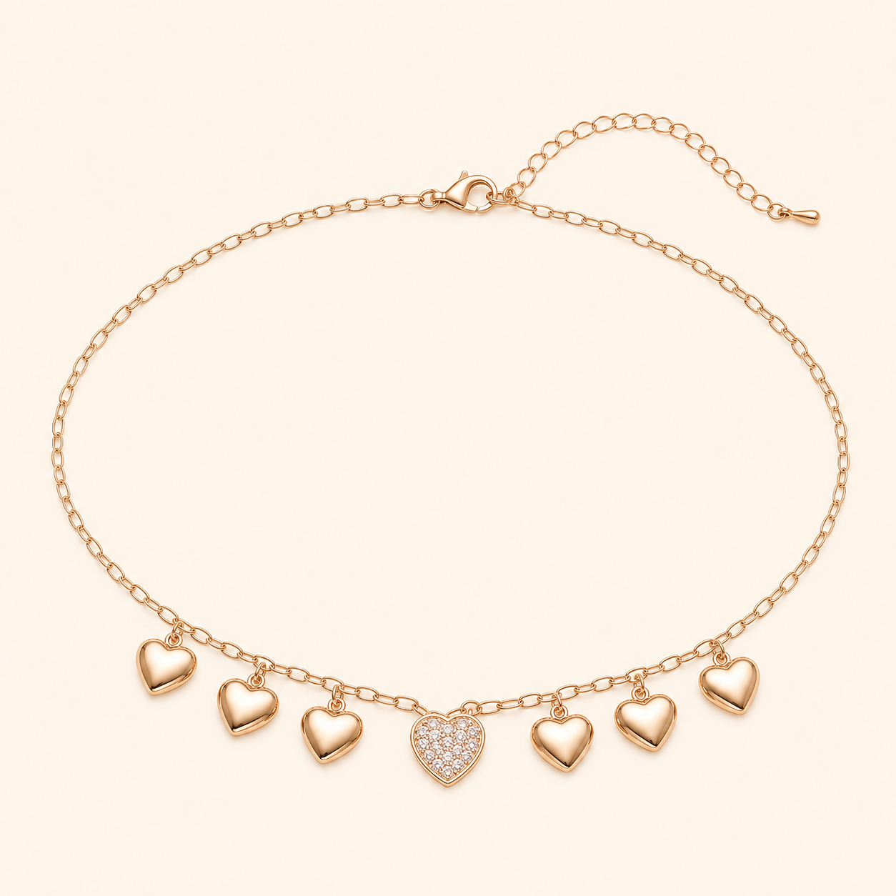 Collar Céliane Siete Corazones