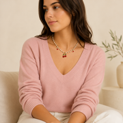 Collar Cerise Perlas y Corazones