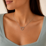 Detalle de Collar Coeur Plateado Hadorelle