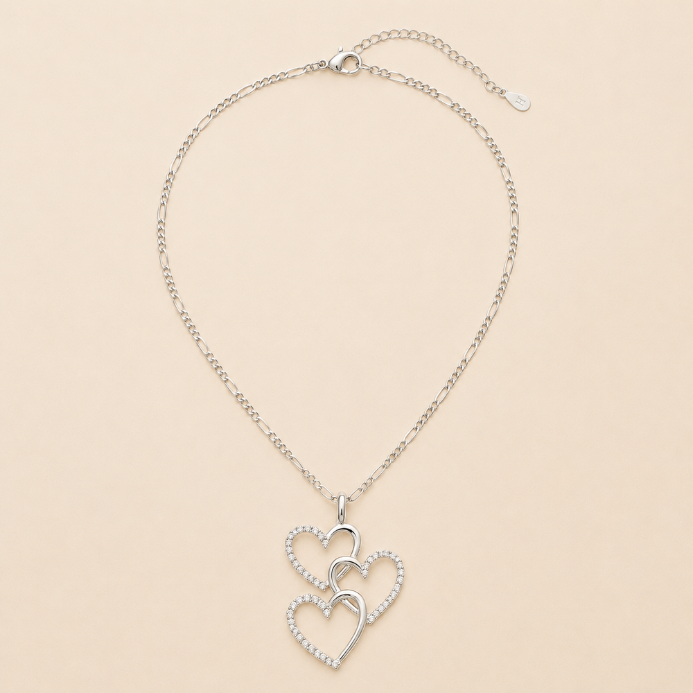Collar Elianor Tres Corazones Plata .925