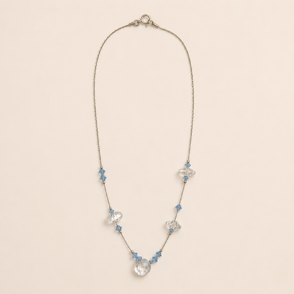 Collar Élodie Cristal Azul Plata .925