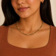 Collar Lioré Fígaro Texturizado Chapa de Oro 18K