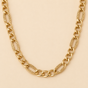Collar Lioré Fígaro Texturizado Chapa de Oro 18K