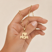 Collar Matria I Love Mom Dorado