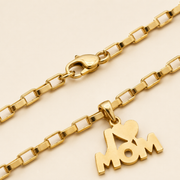 Collar Matria I Love Mom Dorado