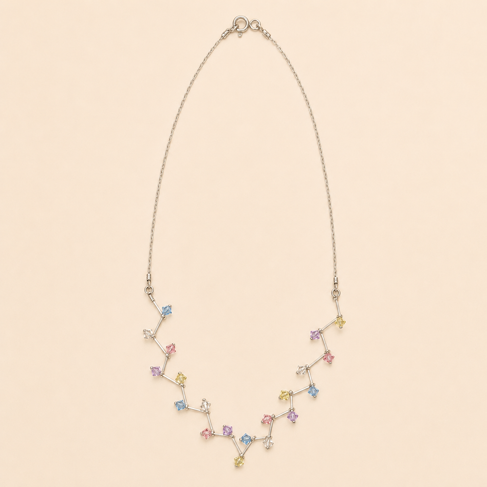 Collar Meliora Cristales Pastel Plata .925