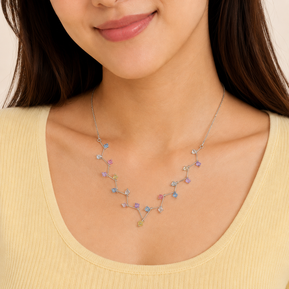 Collar Meliora Cristales Pastel Plata .925