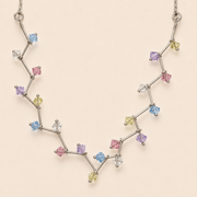 Collar Meliora Cristales Pastel Plata .925