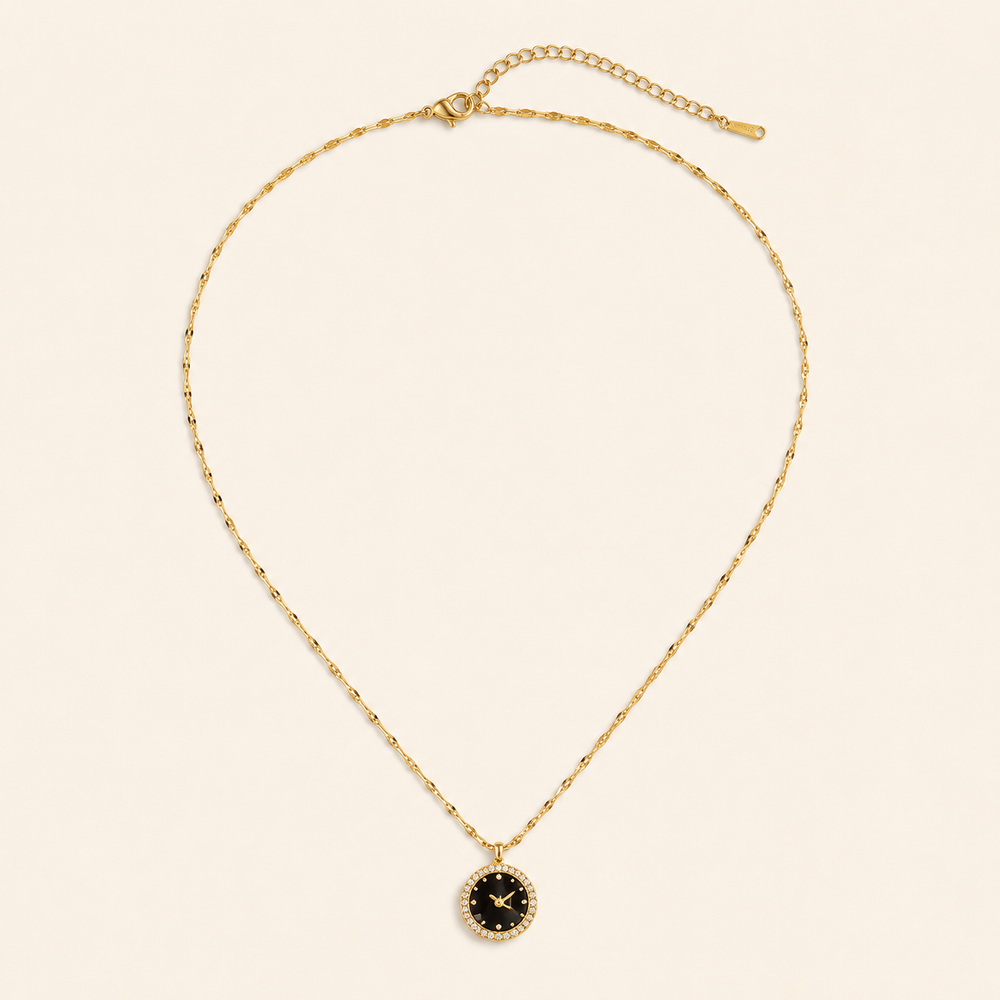 Collar Minuit Reloj Negro