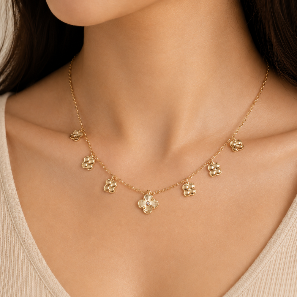 Collar Séraphine Flores Doradas