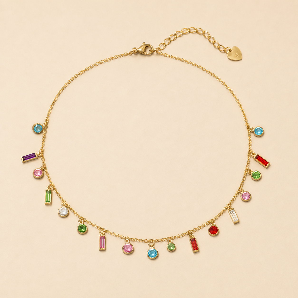 Collar Solara Cristal Hadorelle en chapa de oro